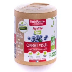 Myrtille Bio Ecoresponsable Nat&Form - Boite de 200 gélules