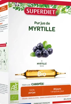 Myrtille bio Super Diet - boîte de 20 ampoules de 15 ml