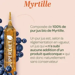 Myrtille bio Super Diet - boîte de 20 ampoules de 15 ml