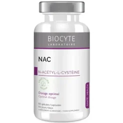 Nac N-acétyl-L-cystéine Antioxydant Biocyte - pot de 60 gélules