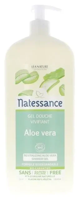 Natessance Gel douche vivifiant aloé vera bio Léa Nature - flacon-pompe de 1 litre