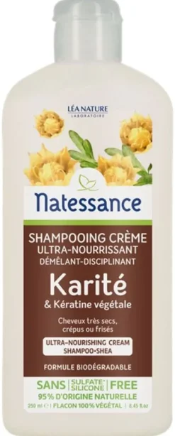 Natessance shampooing crème ultra nourrissant karité Léa Nature - flacon de 250 ml