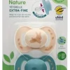 Nature sucettes anatomiques téterelle extra-fine 0-6 mois lapin & bleu Luc et Léa - lot de 2 sucettes