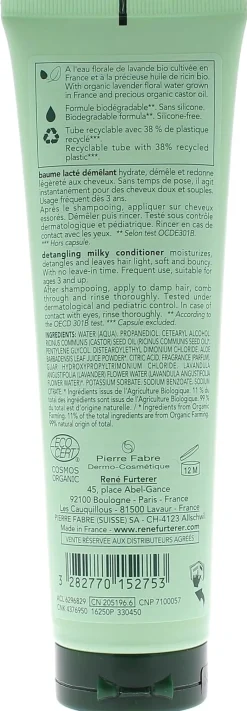 Naturia Baume lacté démêlant bio René Furterer - tube de 150ml