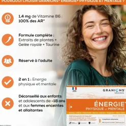 Énergie+ physique et mentale Granions - boîte de 30 ampoules buvables