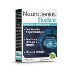 Neurogenius Étudiant mémoire et intelligence 3C Pharma - boîte de 30 comprimés