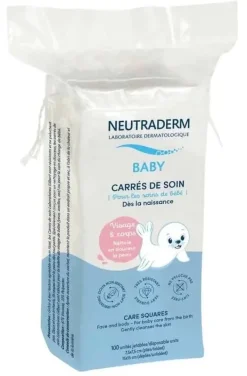 Neutraderm Baby Carrés de soin visage et corps Gilbert - sachet de 100 unités jetables
