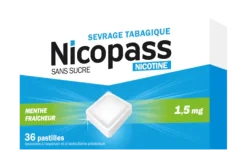 Nicopass menthe réglisse 1,5mg - boite de 36 pastilles