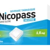 Nicopass 1,5 mg sans sucre menthe fraîcheur – 96 pastilles
