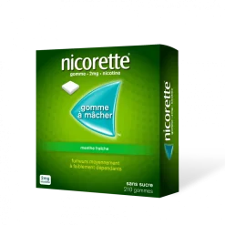 Nicorette 2mg Menthe Fraîche sans sucre – 210 gommes à mâcher