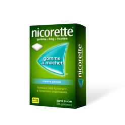 Nicorette 4mg menthe glaciale sans sucre gomme à mâcher - boite de 30 gommes