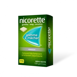 Nicorette 4 mg sans sucre – 105 gommes à mâcher