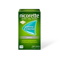 Nicorette 2mg sans sucre gomme à macher - boite de 105 gommes
