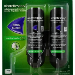 Nicorettespray 1 mg/dose, solution buccale menthe fraîche – 2 sprays