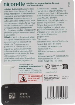 Nicorettespray 1mg/dose, solution pour pulvérisation buccale menthe fraîche - 1 spray