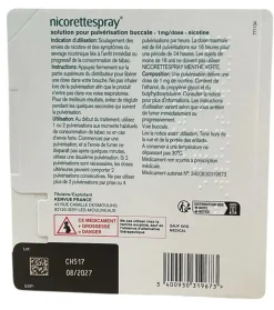 Nicorettespray 1 mg spray buccal menthe verte - 2 sprays de 150 pulvérisations