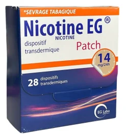 Nicotine EG dispositif transdermique patch - boite de 28 dispositifs transdermiques