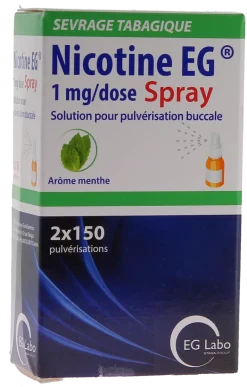 Nicotine EG 1 mg/dose arôme menthe - spray de 15ml