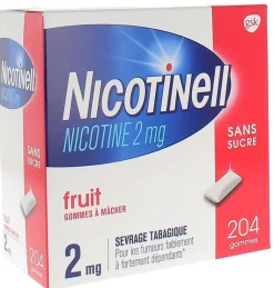 Nicotinell fruit 2mg sans sucre gomme à mâcher