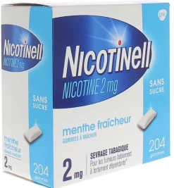 Nicotinell menthe fraicheur 2mg sans sucre gomme à mâcher