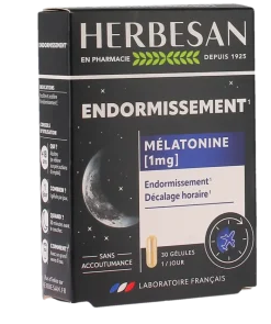 Noctaphyt Mélatonine 1mg Herbesan - boîte de 30 gélules