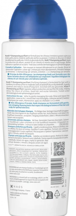 Nodé P shampooing antipelliculaire purifiant Bioderma - flacon de 400ml