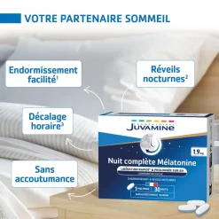 Nuit complète mélatonine Juvamine - boite de 30 comprimés