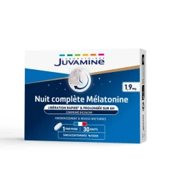 Nuit complète mélatonine Juvamine - boite de 30 comprimés