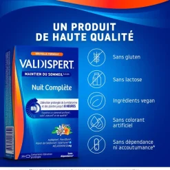 Nuit complète mélatonine 1mg Valdispert - boite de 30 comprimés