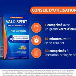 Nuit complète mélatonine 1mg Valdispert - boite de 30 comprimés