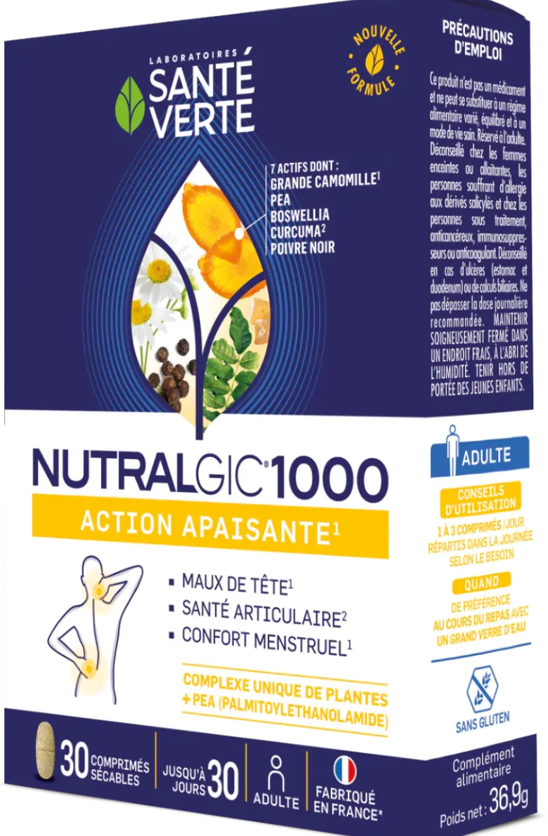 Nutralgic 1000 action apaisante Santé Verte – 30 comprimés