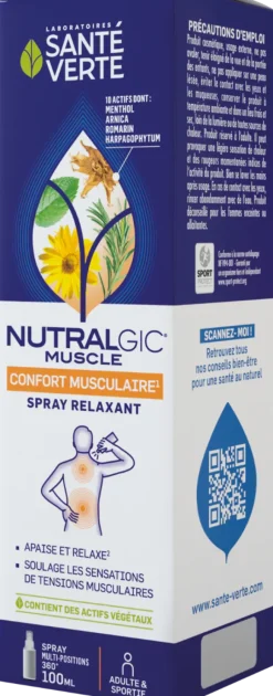 Nutralgic muscle Spray relaxant confort musculaire Santé Verte - spray de 100 ml