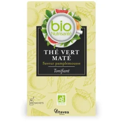 Nutrisanté Thé vert maté pamplemousse bio Vitavea - boîte de 20 sachets
