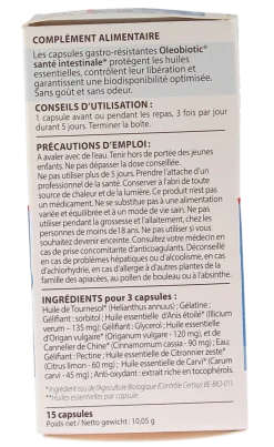 Oleobiotic santé intestinale Pranarôm - flacon de 15 capsules