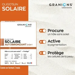 Oligo'sun solaire autobronzant 2-en-1 Granions - boite de 30 gélules