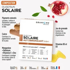 Oligo'sun solaire autobronzant 2-en-1 Granions - boite de 30 gélules