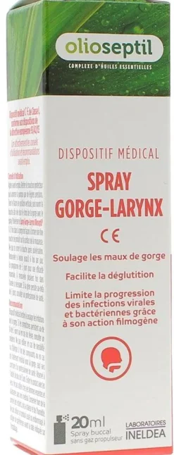 Olioseptil Spray gorge-larynx voies respiratoires - spray de 20 ml