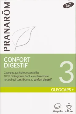 Oléocaps+ 3 Confort digestif bio Pranarom - boite de 30 capsules