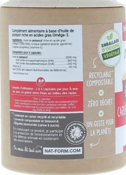 Oméga-3 Ecoresponsable Nat&Form - boite de 200 gélules