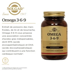 Oméga 3-6-9 Solgar - boite de 60 softgels