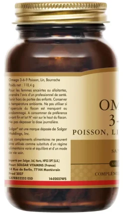 Oméga 3-6-9 Solgar - boite de 60 softgels