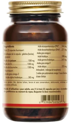 Oméga 3-6-9 Solgar - boite de 60 softgels