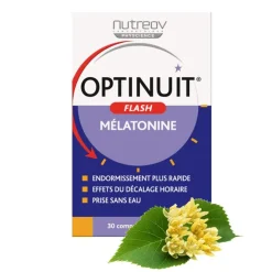 Optinuit flash mélatonine Nutreov - boîte de 30 comprimés oridispersibles