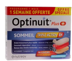Optinuit Plus Sommeil triple action 8h Nutreov - boîte de 30 comprimés
