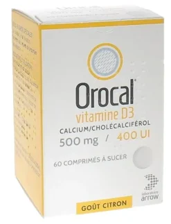Orocal Vitamine D3 500mg/400 U.I comprimé à sucer