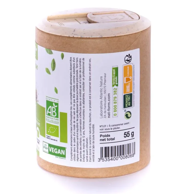 Orthosiphon Bio Ecoresponsable Nat&Form - Boite de 200 gélules