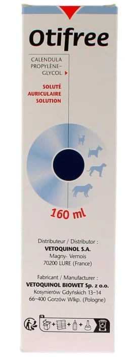 Otifree soluté oriculaire pour les chiens et les chats Vetoquinol