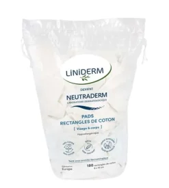 Pads rectangles de coton visage et corps Neutraderm - sachet de 180 rectangles 8 x 10cm