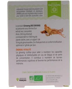 Panax ginseng Bio Dayang - boîte de 15 gélules