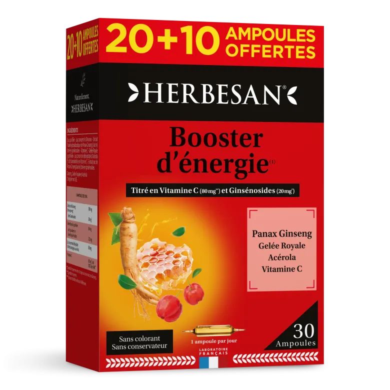 Panax Ginseng Herbesan - 20 ampoules + 10 offertes